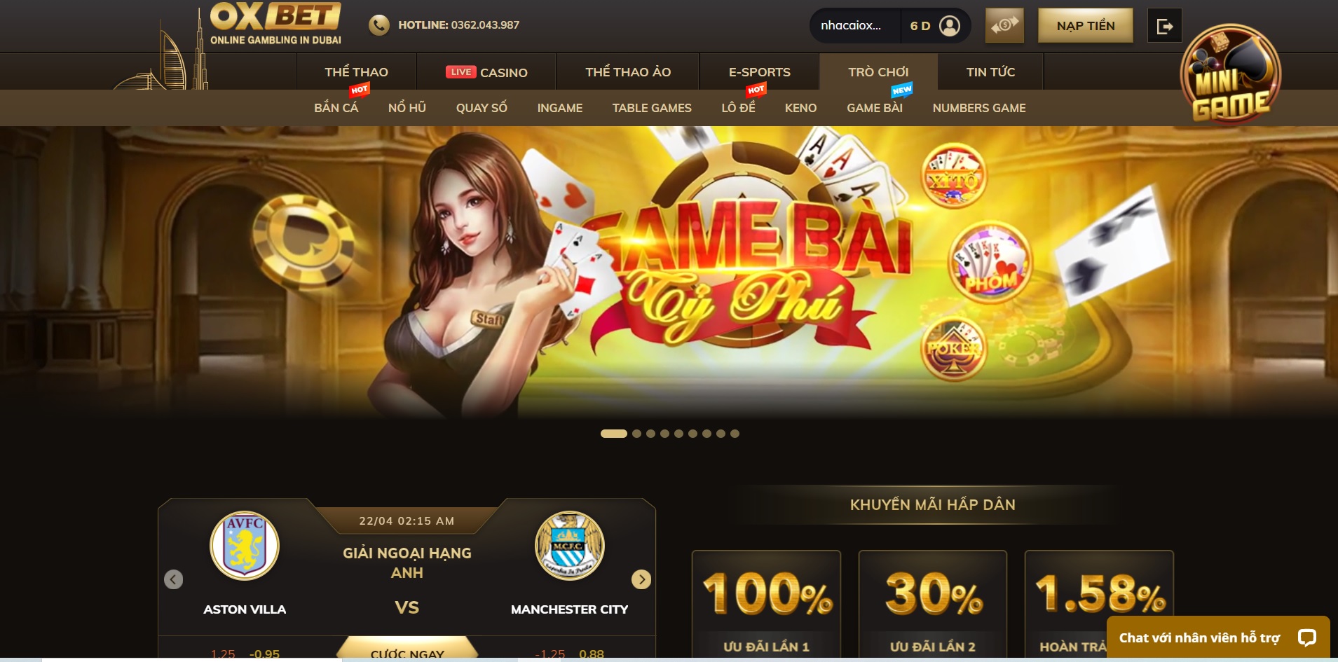 nhà cái đổi thưởng casino uy tín oxbet